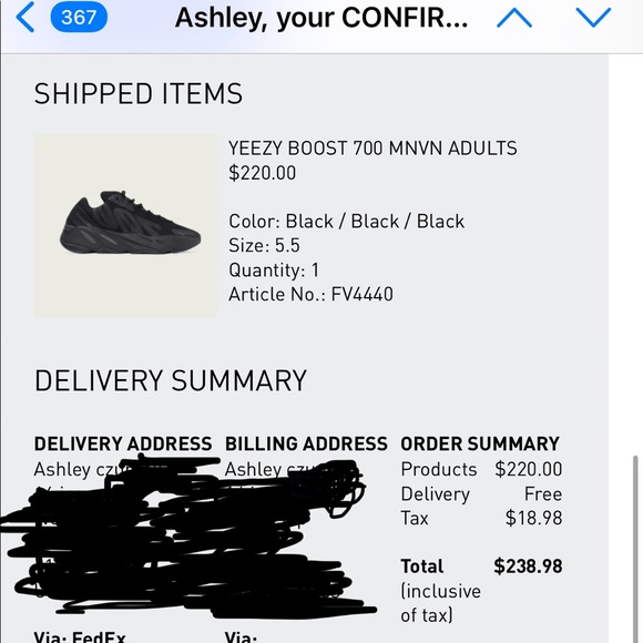 NIB AUTHENTIC YEEZY BOOST 700 MNVN ADULTS SIZE 5.5 - Picture 3 of 9